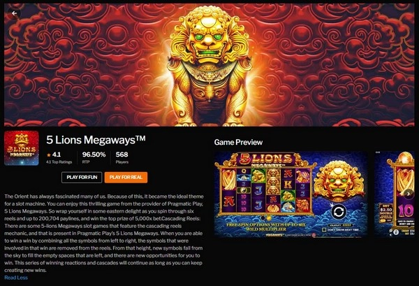 5 Lions Megaways – A Slot Game Experience Like No Other